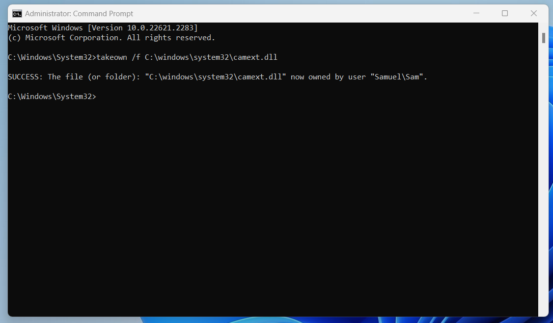 Command Prompt cametxt