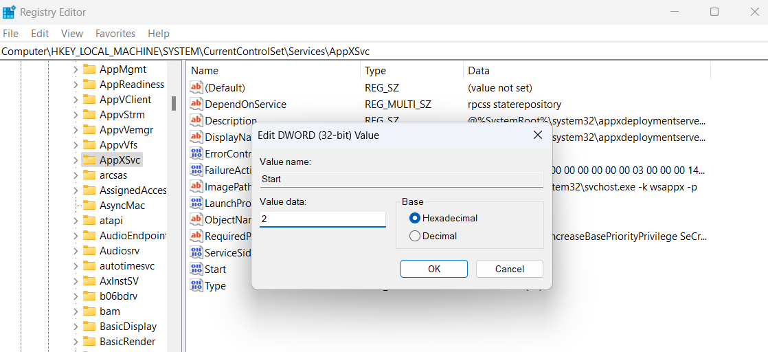 Registry Editor Edit DWORD