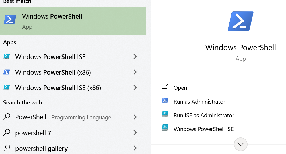 Run Windows Powershell as Administrator