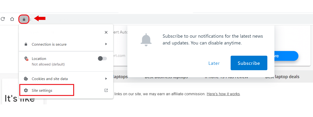 Chrome Subscribe to notifications