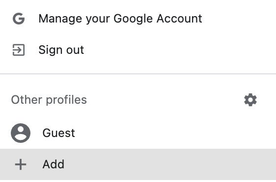 Add another user profile on Google Chrome