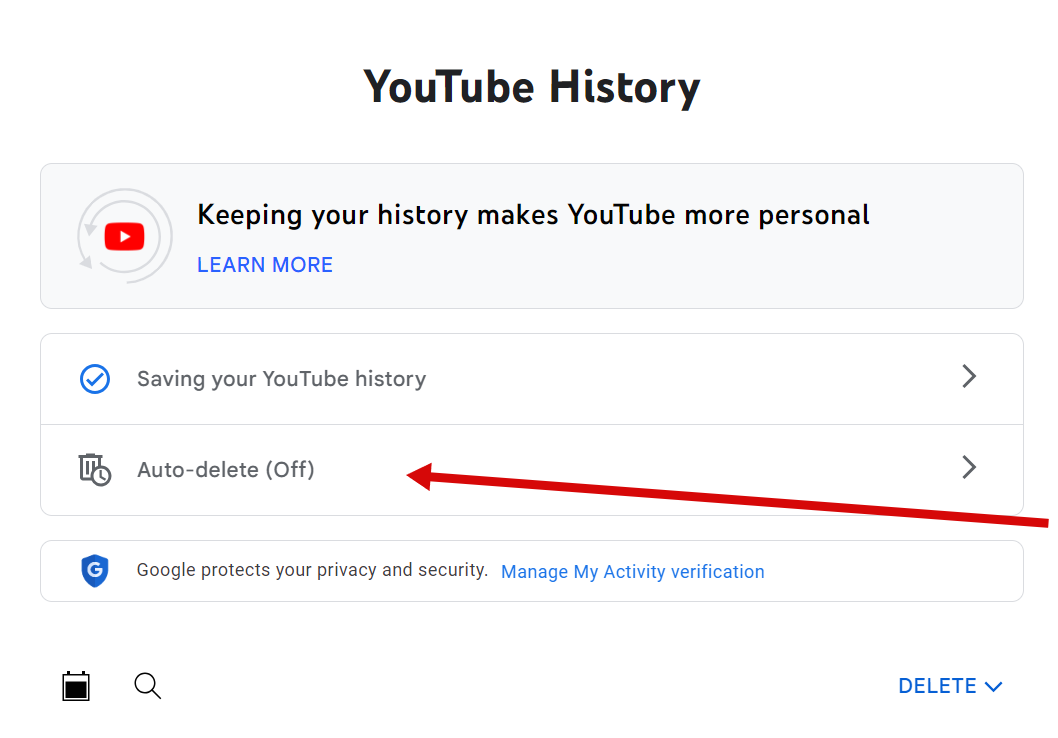 How to delete online all history of youtube